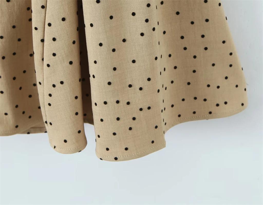 French Polka Dot V-Neck Halter Dress – Women's Trendy Vacation Slip Skirt