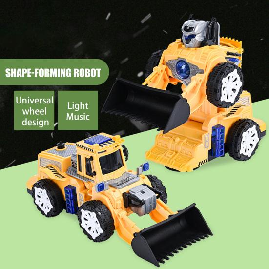Electric Transforming Robot Car Toy with Music Light Automatic Obstacle Avoidance Deformation Tank