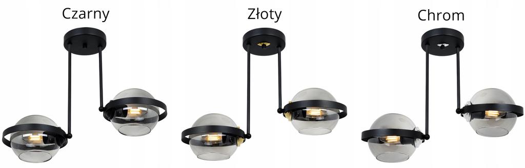 MODERN GLASS HANGING LAMP GRAPHITE RING