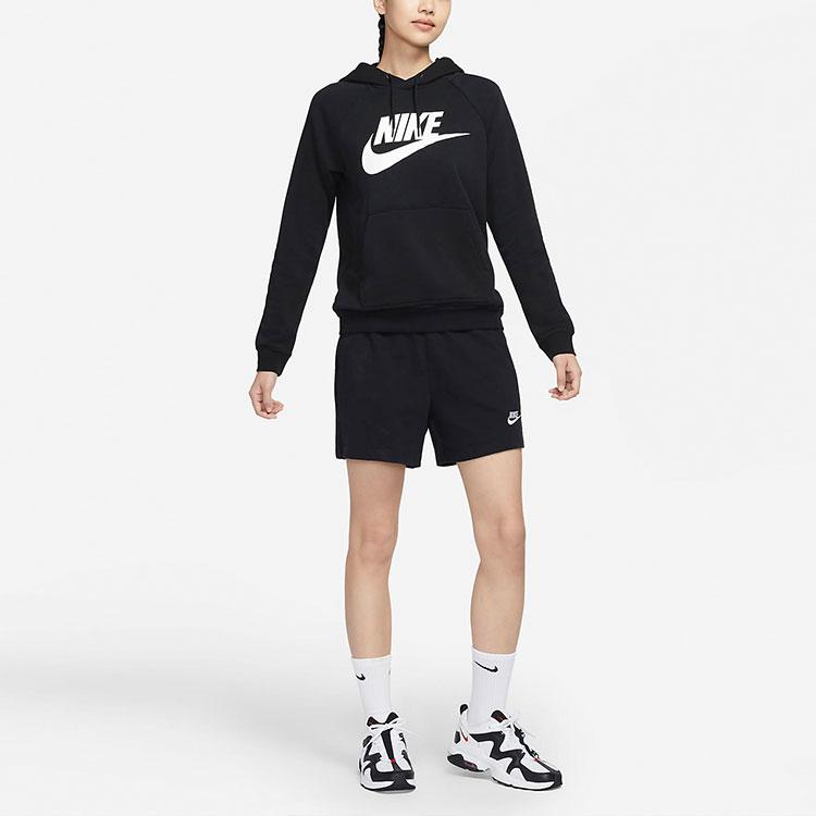 Nike Sportswear Rally Large Logo Print Knit Hoodie Women hoodies Black CU1507-010