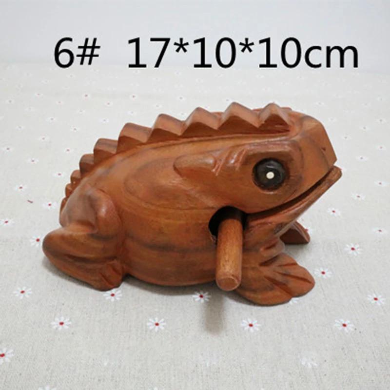 

Wooden Lucky Frog Thailand Traditional Craft Croaking Musical Instrument Home Office Decor Fengshui Carved Ornament Kid Toy Gift