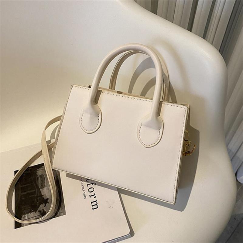 

Модная квадратная сумка для женщин, простая мини-сумка через плечо, минималистичная сумка через плечо с верхней ручкой, однотонный кошелек, дизайнерская сумка