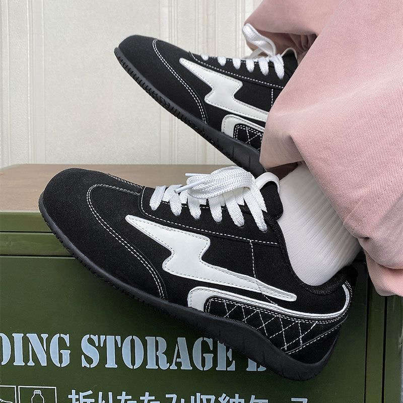 Black German Training Shoes Women's Autumn Thin-soled Sports Shoes Versatile Non-slip Flat Bottom Lightweight and Not Tired Feet Casual Shoes