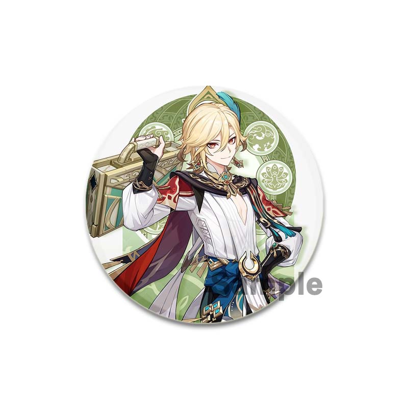 32/44/58mm Genshin Impact Albedo Pin Handmade Brooch for Clothes Cartoon Cosplay Badge Backpack Decoration Jewelry Gift