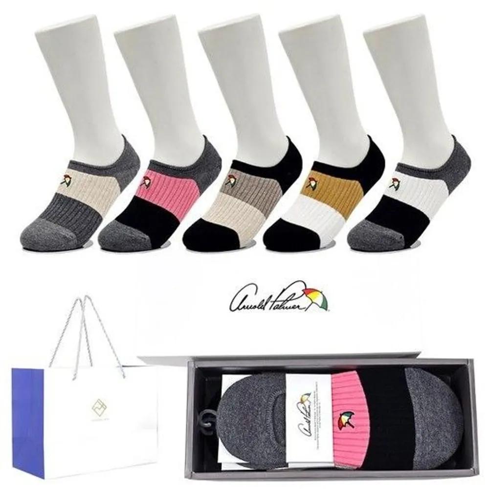 Arnold Palmer KL002 5-Pair Sock Gift Set Women s Tricolor Footies KL002_5-Pair Gift Set (Shopping Bag)