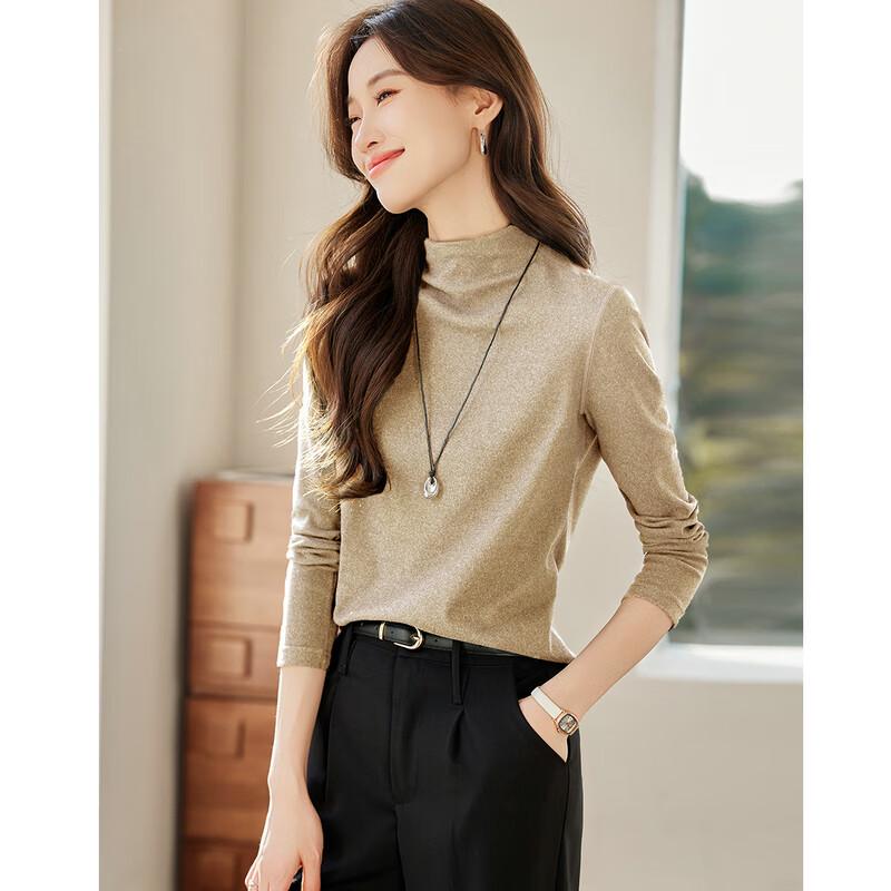 Women s Brushed Warm Semi-High Collar Base Layer Top XL