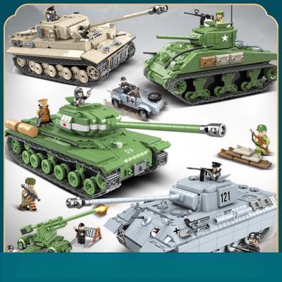 Tank Building Block Model Compatible Lego Small Particle Figurine Boy Toy