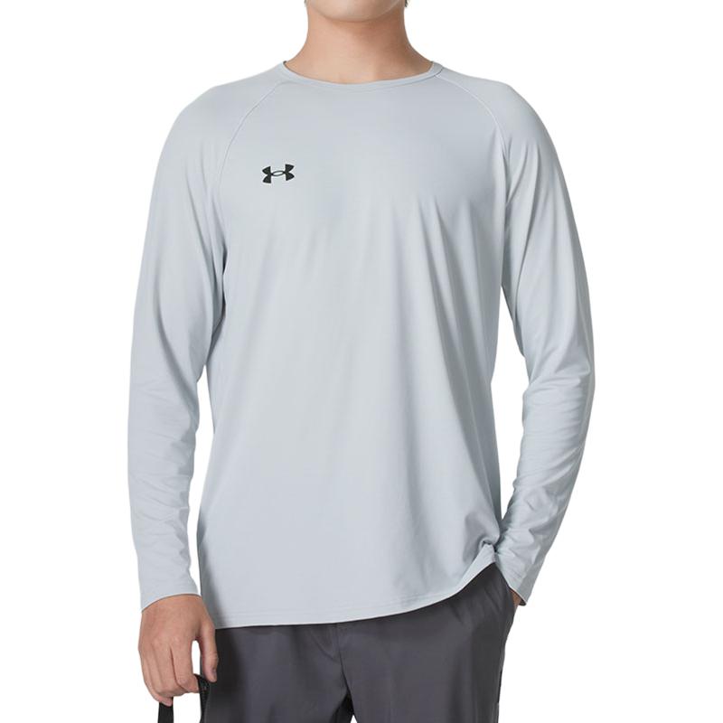 Under Armour Ανθεκτικό στην Υγρασία, Γρήγορου Στεγνώματος, Διαπνέον T-Shirt με Στρογγυλή Λαιμόκοψη, Μακρύ Μανίκι, Unisex Μπλούζες, Γκρι 24600601-009