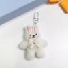 Cute Plush Rabbit Keychain With Pearl Bowknot For Girls And Women Soft Fluffy Charm Keyrings Pendant Accessory