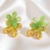 European and American Xiaoqing Fresh Wind Earrings, Colorful Jelly Flower Shape Design Earrings, Versatile Mori Earrings