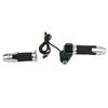 2PCS Electric Bicycle Throttle Handle Speed Control Throttle Grip with Green Digital Display Grain PatternSilver Handle