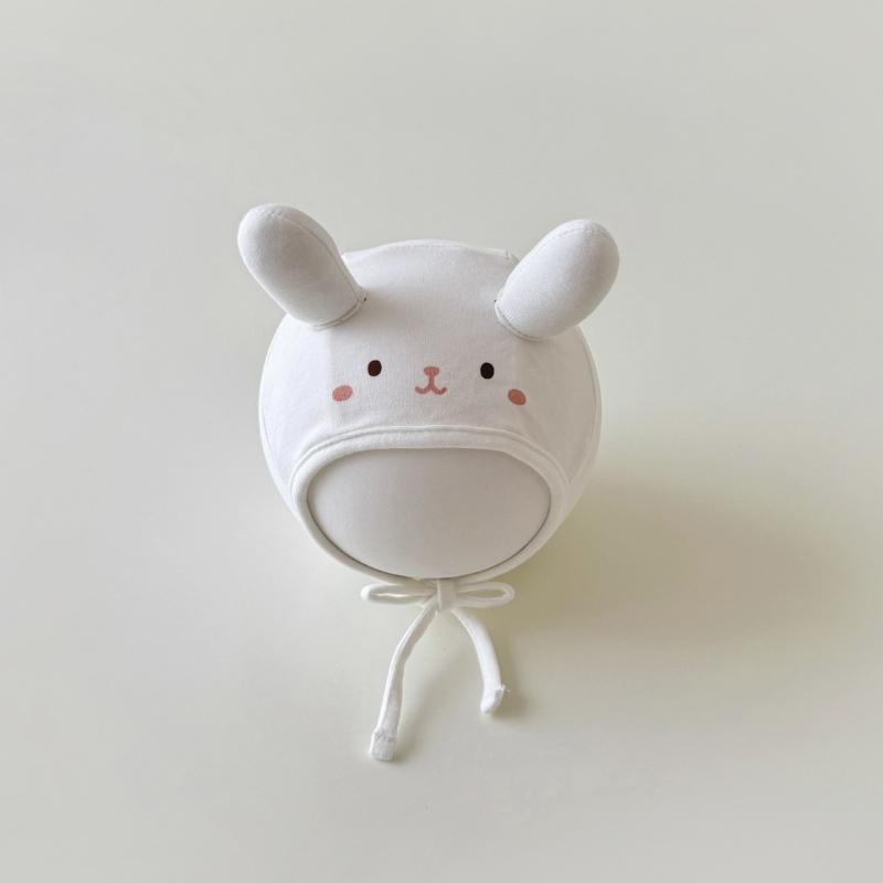 

Милая детская шапочка с подвеской в виде ушка животного, завязками, больничными шапочками, шапочками для новорожденных, шапочками для кормления, чепчиками для тепла на осень-зиму белый