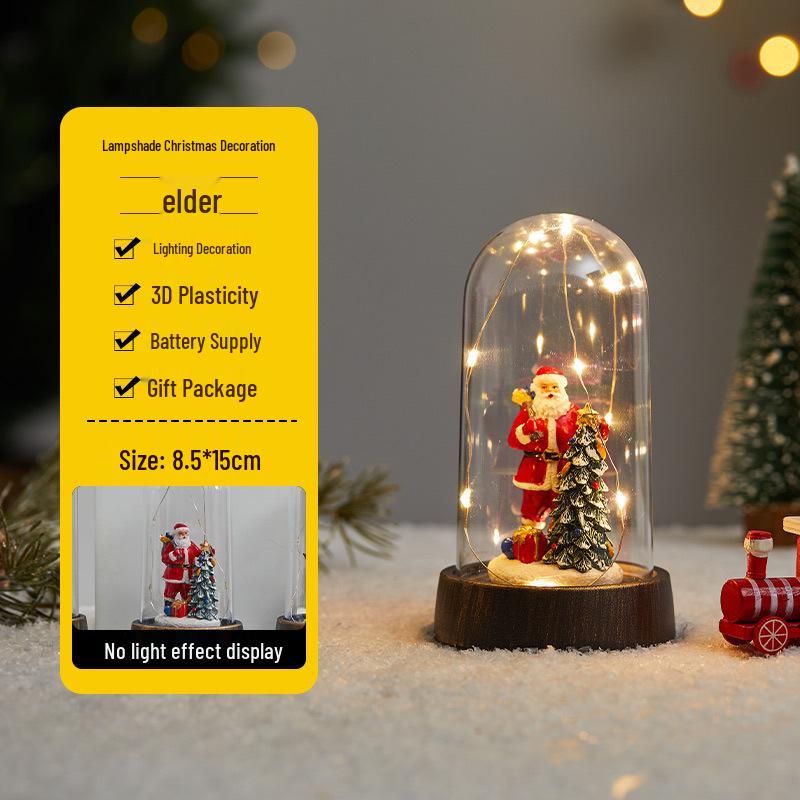 Creative Christmas Night Light: Santa Claus Ornament with Plastic Cover for Home Decor