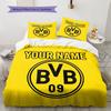 Custom Name,Borussia Dortmund Pattern Bedding Home Decoration Birthday Gift ( 1 Duvet Cover + 2 Pillowcase, Without Core),fan Merchandise.