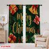 2pcs,2D Plane Printing Popular Curtain Panels Tree and Presents Polyester Woven (without Rod) Decorations Outdoor for Living