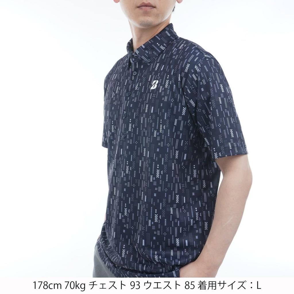 BRIDGESTONE Golf Men's Retro Short Sleeve Button-Down Shirt EGM07A (NA)