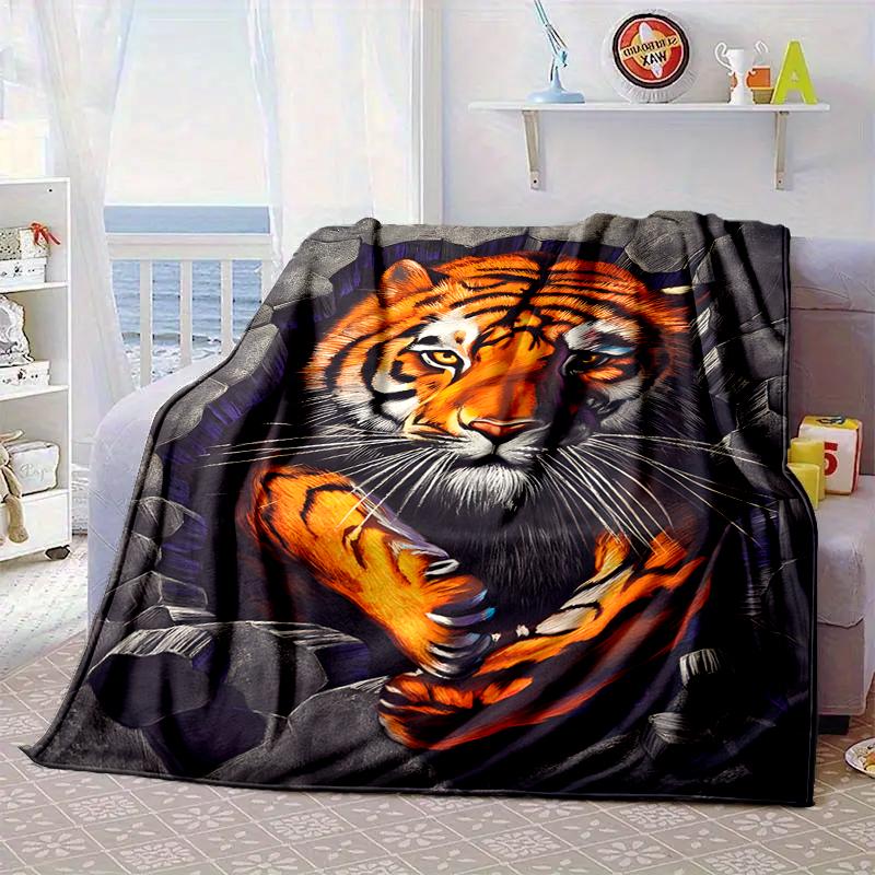 White Tiger Family Blanket Flannel Blanket for bed, sofa, Camping, Hiking, Picnic Essentials, gift for family Fan gifts