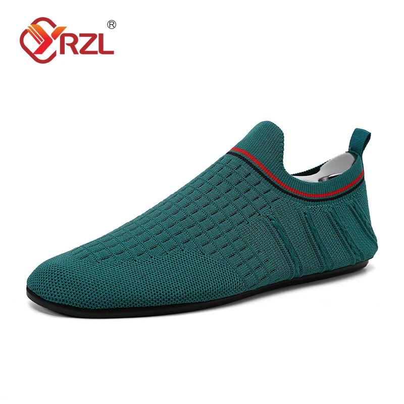 YRZL Men Thin Bottom Driving Moccasins High Quality Male Walking Shoes Breathable Mesh Casual Loafers Soft Comfortable Man Shoes