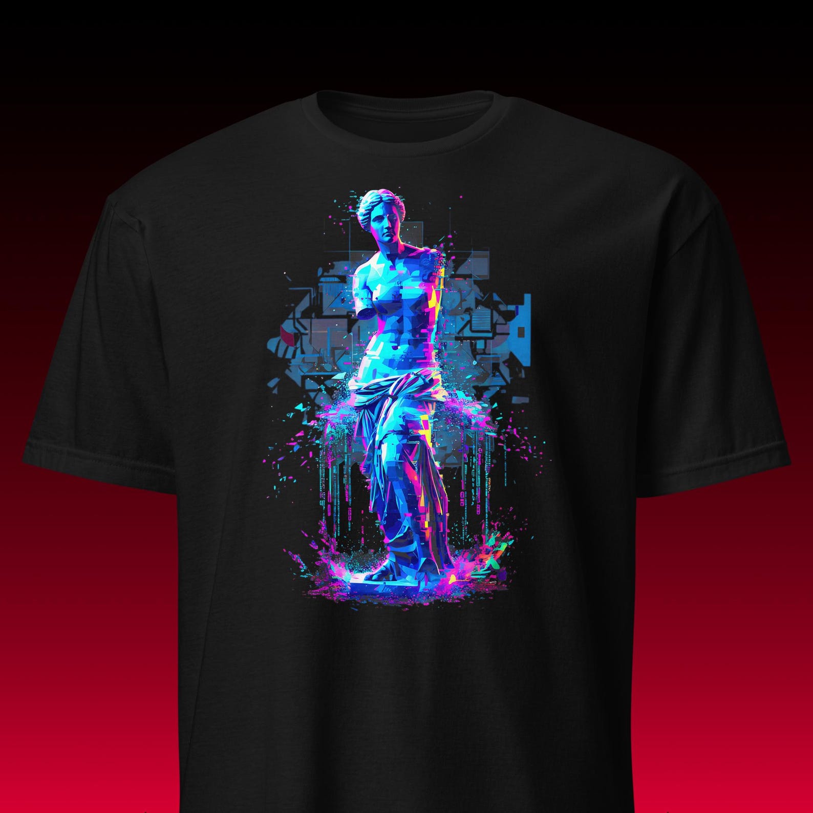 Vaporwave Venus | Classical Statue Aesthetic | Glitch Art & Synthwave Tee L