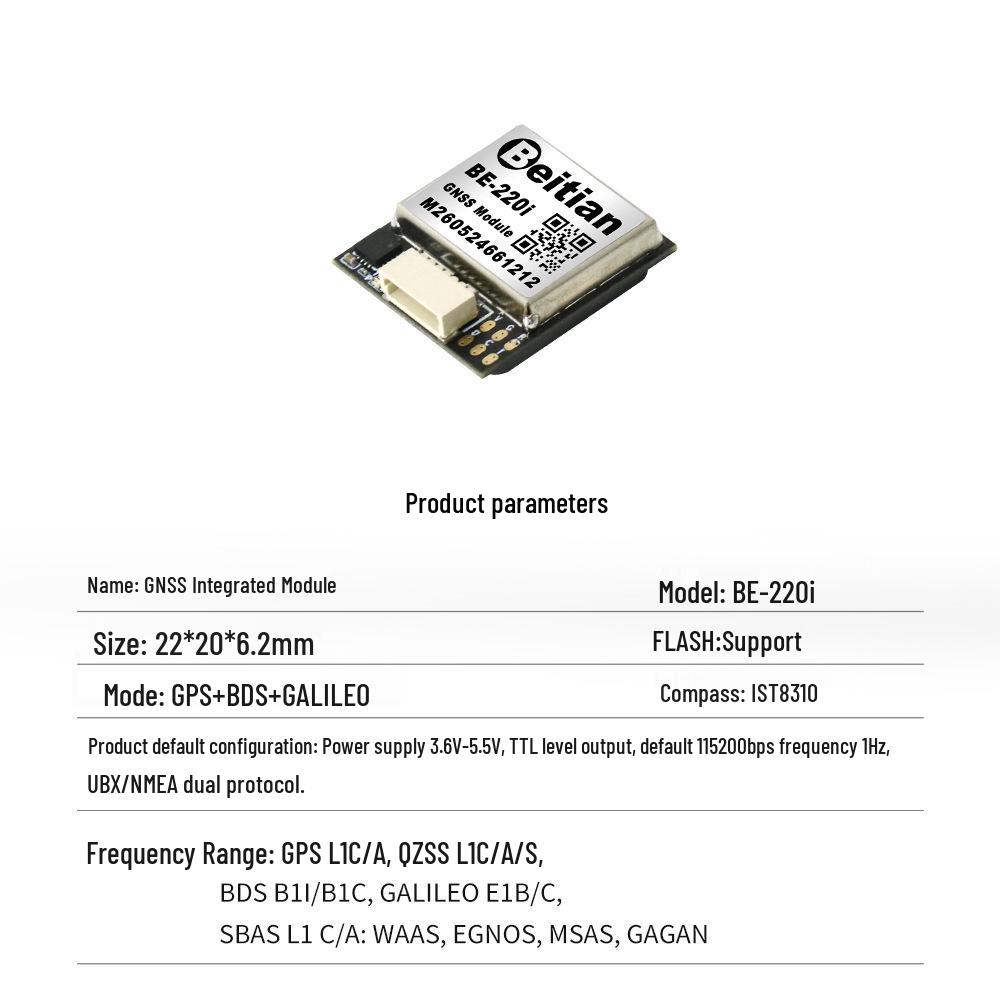 North Sky 90s GPS Module with Compass for Fixed-Wing FPV Racing Drones, GNSS Beidou with F4F7 Flight Controller