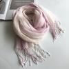 Fashion Creative Scarf Thin Linen Shawl Gradual Change Color Style Pure Linen Women'S Scarf Direct Supply