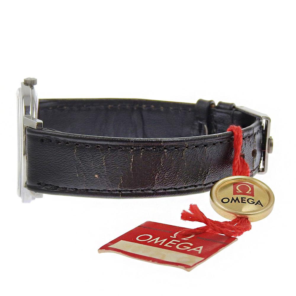 Omega Ceasuri Geneva cal.625 Cadran Argintiu Oțel Inoxidabil/piele Mecanic cu Întoarcere Manuală Afișaj Analogic pentru bărbați Folosit