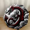 Red Dragon Circle Portable Automatic Umbrella Compact & Durable 8-Rib Design Lightweight Travel Essential Elegant Women's Umbrella