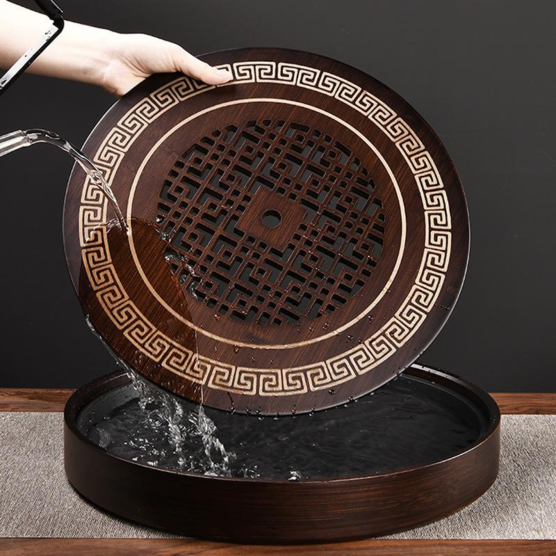 Natural Bamboo Tea Table Tray High Quality Chinese Tea Tray Tea Set Board Drainage Water Storage Tea Board Kitchen Accessories