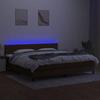 VidaXL Slat Bed Base with Mattress and LEDs, Upholstered Bed with Headboard, Double Bed, Adult Bedroom Bed, 3138424