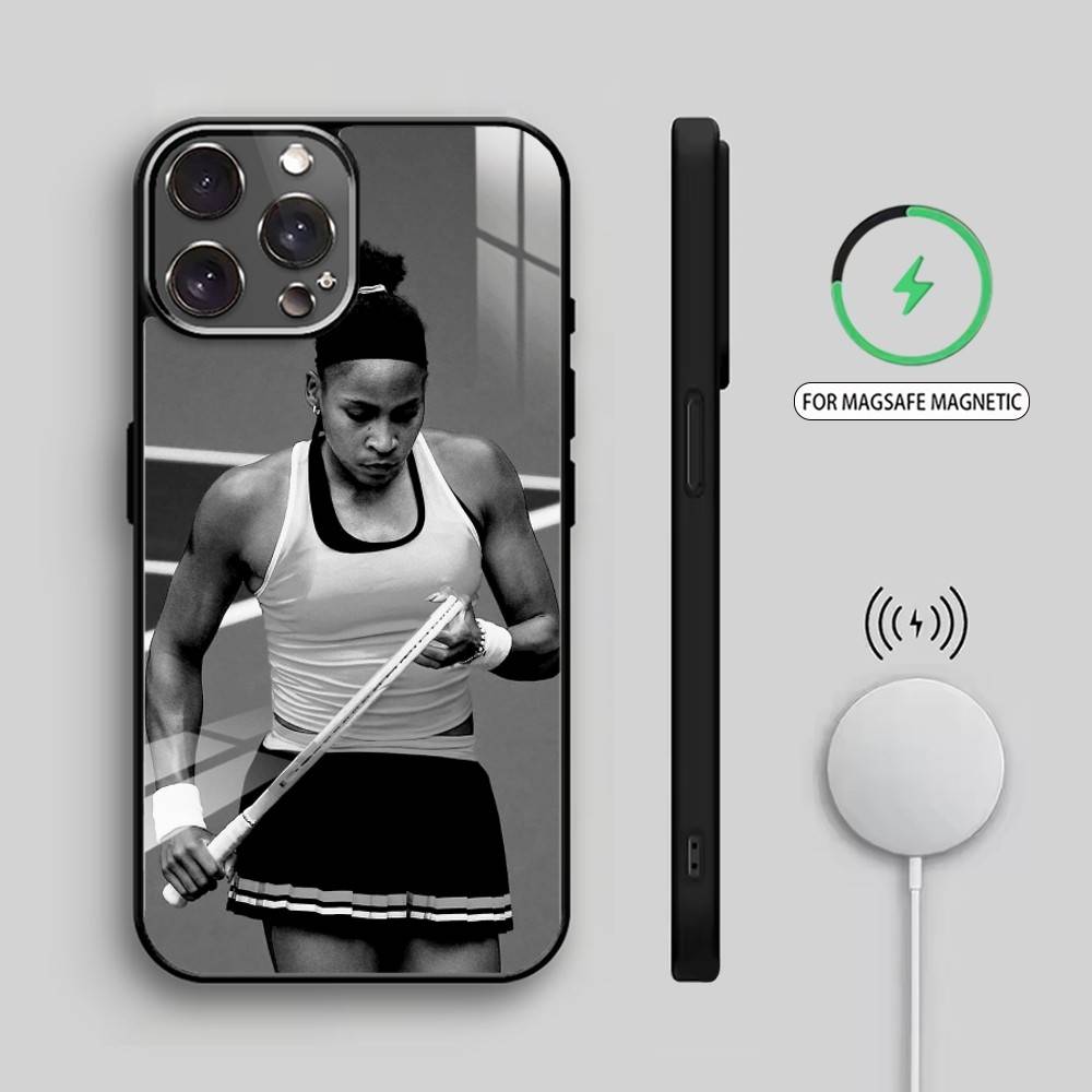 T-Tennis S-Star C-Coco Gauff Phone Case For iPhone17,16,15,14,13,12,11 Plus,Pro Max Magnetic For Magsafe Wireless Charging iPhone14