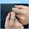 Elegant Copper Geometric Couple Ring With Textured Design For Fashionable Women