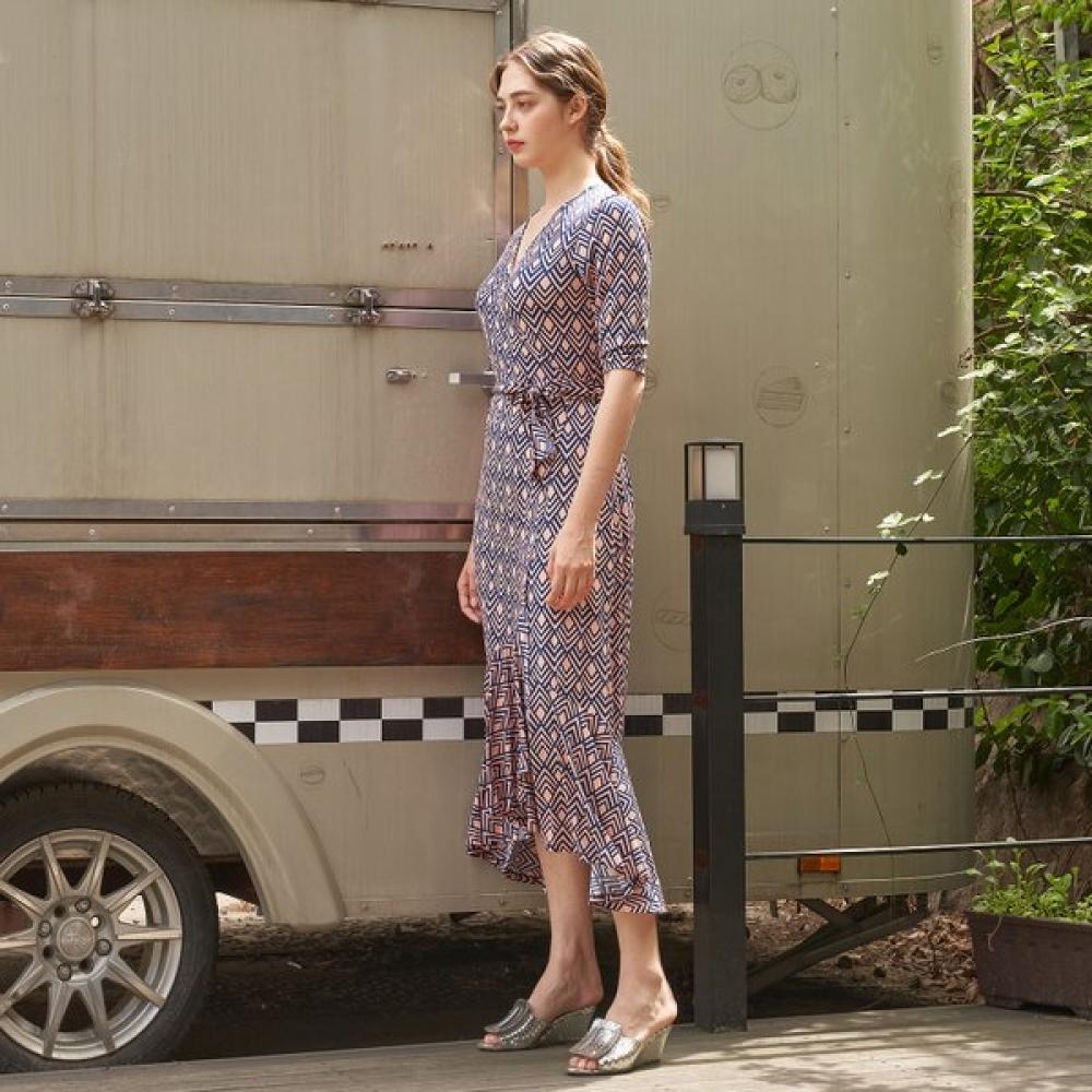 Lipbbam Creora Vivienne 3 4 Sleeve Frill Wrap Dress Ldm42di01