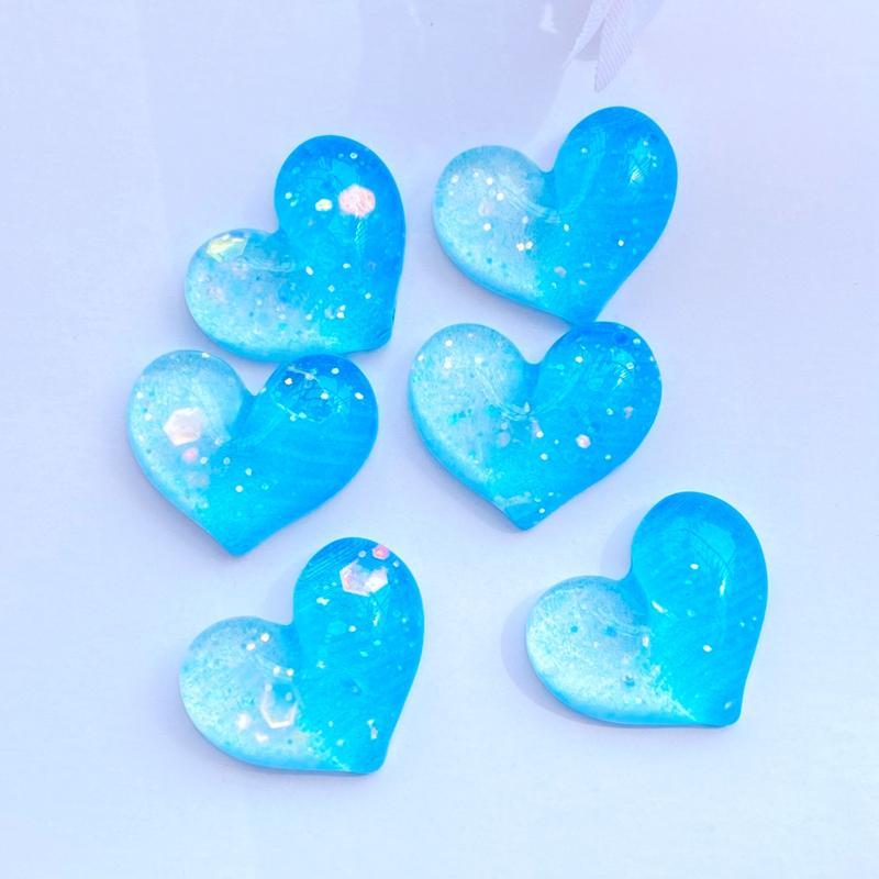 10Pcs New Cute Resin Mini Shining Heart Flat back Cabochons Scrapbooking DIY Jewelry Craft Decoration Accessories