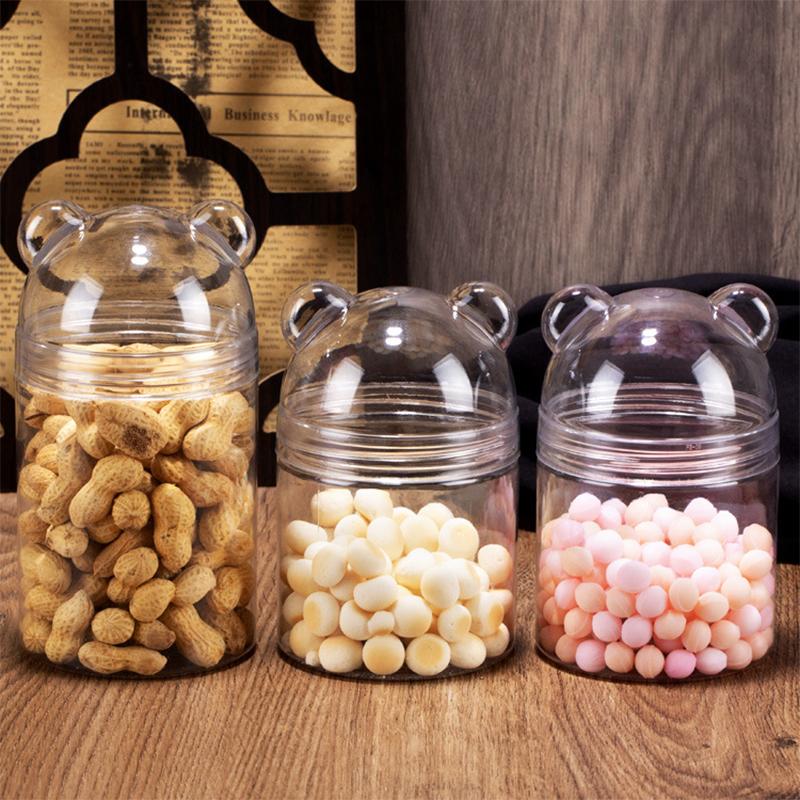 Guazi Nut Storage Box Cartoon Bear Storage Bottle Candy Food Can Snack Acrylic Can Cute Sealed Can Biscuit Can Dessert Storage