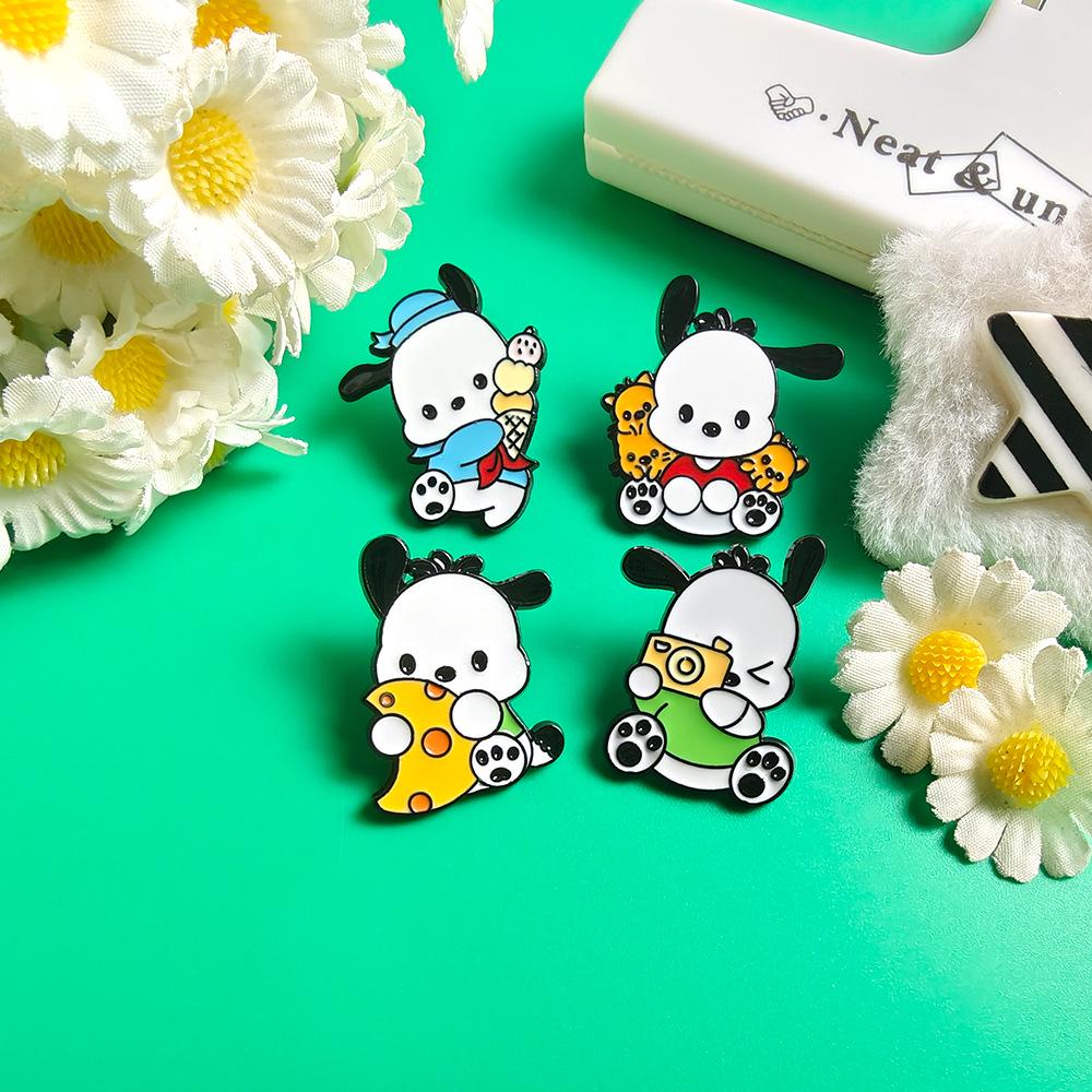 Sanrio Pompompurin Japanische Brosche – Niedlicher Cartoon-Hunde-Anstecker Schmuckzubehör