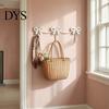 Metal Three Link Hook Iron Art Bow Triple Hook, Wall Mounted Decorative Hanger, French Retro Bedroom Style Gold Organizer for Entryway Bathroom