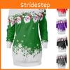 Ladies Christmas Jumper Tops Featuring Charming Santa Claus Design And Long Sleeves