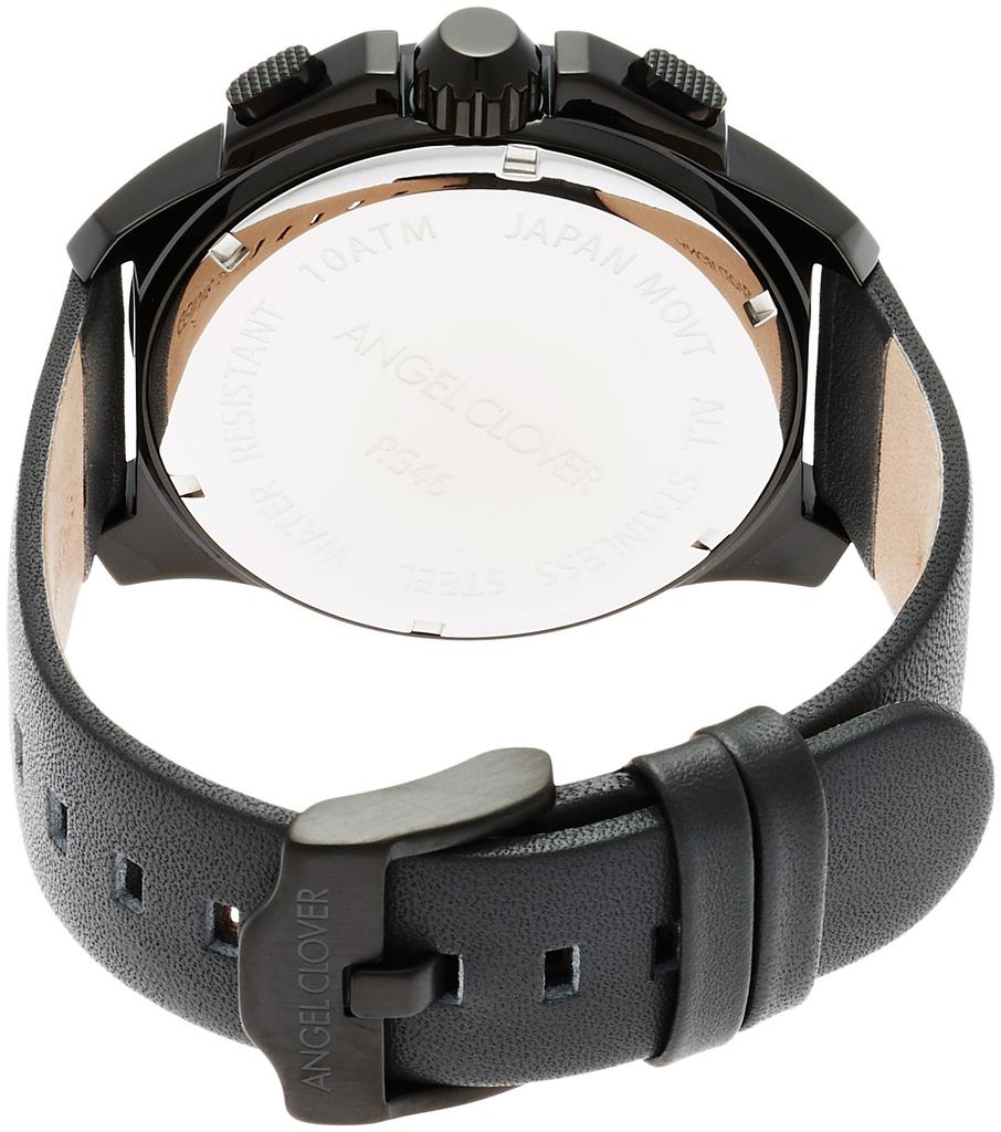 [Angel Clover] Watch Angel Clover Rugged Black Dial Stainless Steel Quartz 46MM Official Warranty RG46BBK-GRY Men's