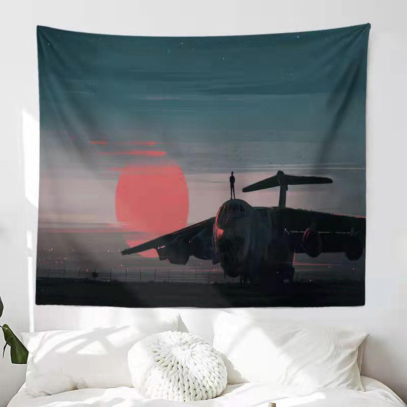 Aesthetics Sunset Starry Night Sky Moon Landscape Background Bedside Living Room Dormitory Decoration Tapestry
