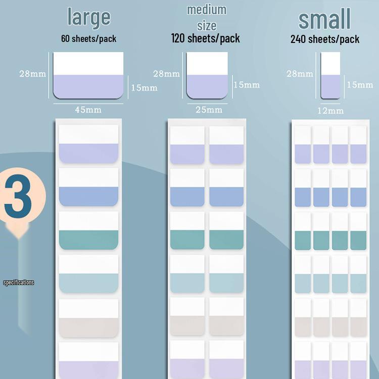 Morandi Fluorescent Sticky Notes: Colored Index Tabs and Bookmark Labels for Students