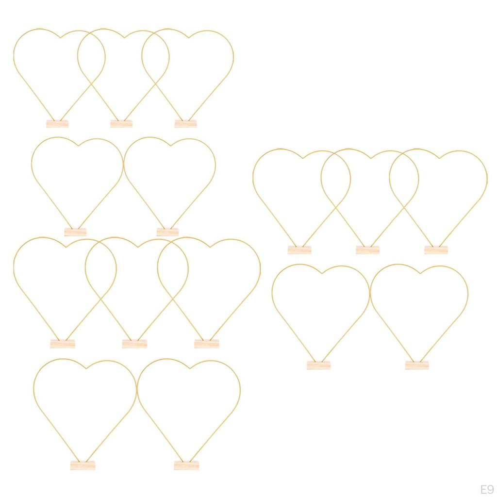 5 Metal Floral Hoop Garland Frame with Wooden Card Holders