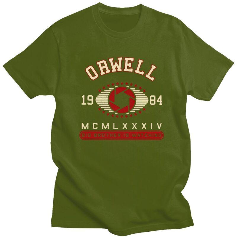 1984 George Orwell Quotes Tshirt Men Women Short Sleeves Fashion Casual Clothing Summer Loose Oversized 100 Cotton Tee Tops