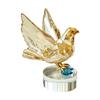 Faceted Crystal Bird Ornament Polished with Pedestal Decorative Desktop