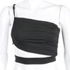 Hollow Out Sexy Crop Top Women One Shoulder Summer Casual Sexy Tops