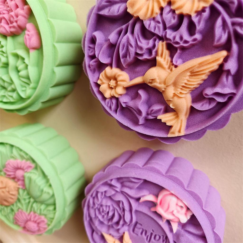 Kitchen Supplies Chinese Style Flower Bird Shape Mooncake Moulds Multi-Purpose Reusable Festival Cookie Decorate Tool
