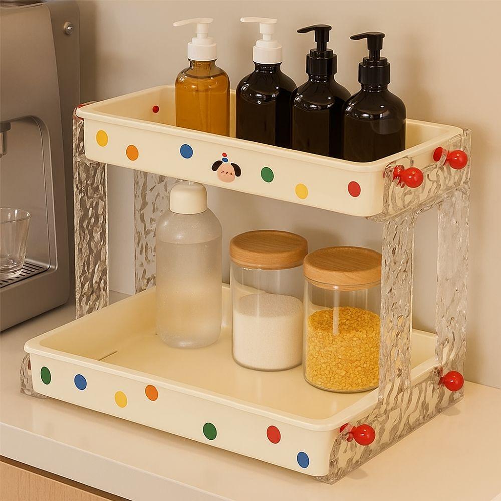 Detachable Spice Rack High-capacity Standing Seasoning Rack 2-layer Storage Rack  Kitchen