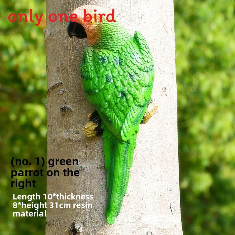 Botanical Resin Parrot Wall Hanging With Garden Style For Nature Decor