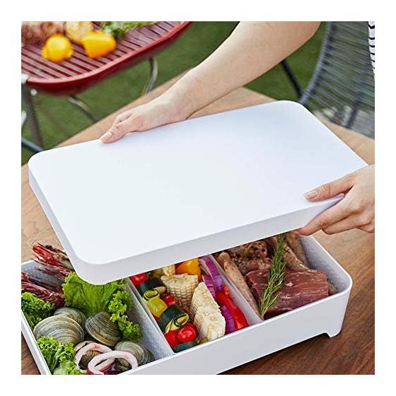 Yamazaki Jitsugyo Tabletop Drainer Tray with Lid Square Shape [Lid Only] White Approx. W42XD25XH3.8cm Tower 2528