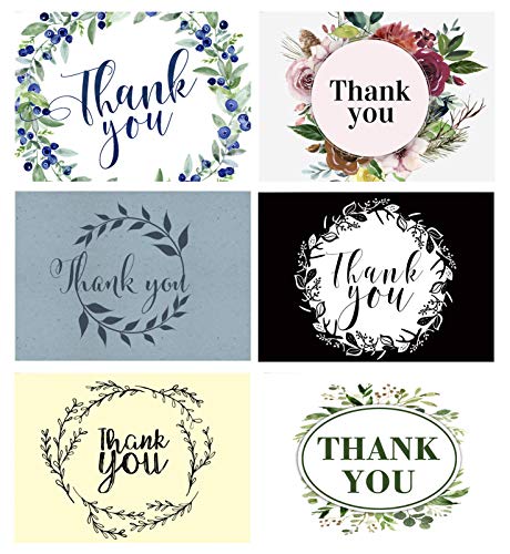 Darling Souvenir Floral Wreath Thank You Card Blank Greeting Card With White Envelopes