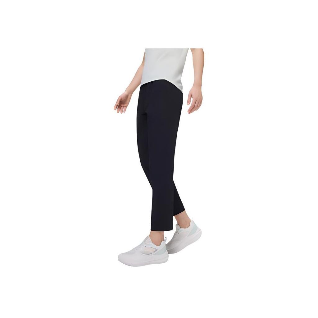 Anta Training Series Solid Color High Waist Straight Leg Thin Nine Point Casual Pants Women Pants Black 162427309-3